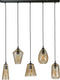 AnLi Style Hanglamp 5L stone glass mix