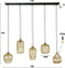 AnLi Style Hanglamp 5L stripe glass mix