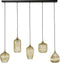 AnLi Style Hanglamp 5L stripe glass mix