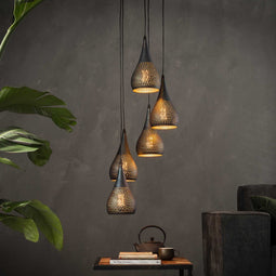 AnLi Style Hanglamp 5xØ15 getrapt punch