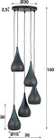 AnLi Style Hanglamp 5xØ15 getrapt punch