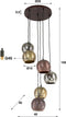 AnLi Style Hanglamp 6x bol getrapt metal print