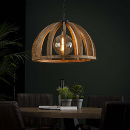 AnLi Style Hanglamp Ø60 gebogen houten spijlen