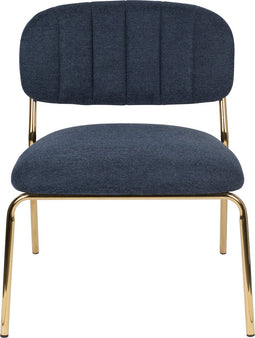 ANLI STYLE LOUNGE CHAIR JOLIEN GOLD/DARK BLUE