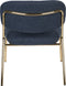 ANLI STYLE LOUNGE CHAIR JOLIEN GOLD/DARK BLUE