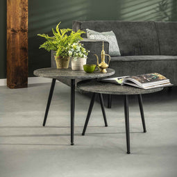 AnLi Style Salontafel Ø55 set/2 metallic ronde buis