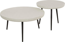 AnLi Style Salontafel set/2 flat round stone