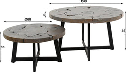 AnLi Style Salontafel set/2 grey mix