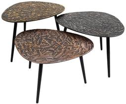 AnLi Style Salontafel set/3 driehoekig patina metal