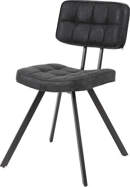 AnLi Style Stoel kruisstiksel open rug - PU zwart