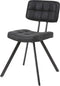 AnLi Style Stoel kruisstiksel open rug - PU zwart