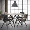 AnLi Style Stoel kruisstiksel open rug - PU zwart