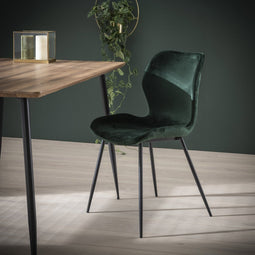 AnLi Style Stoel velvet ronde buis - groen velours