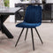 AnLi Style Stoel velvet straight stitch - blauw velours