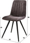 AnLi Style Stoel velvet straight stitch - grijs velours