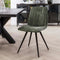 AnLi Style Stoel velvet straight stitch - mosgroen velours