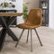AnLi Style Stoel zig-zag plat frame - Saddle PU cowhide bruin
