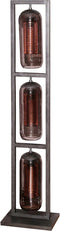 AnLi Style Vloerlamp 3L tower smoke glas-geperforeerd staal - Artic zwart