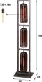 AnLi Style Vloerlamp 3L tower smoke glas-geperforeerd staal - Artic zwart