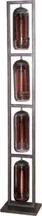 AnLi Style Vloerlamp 4L tower smoke glas-geperforeerd staal