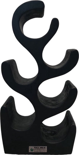 AnLi Style Wijnrek Suar hout zwart 6 flessen - 50cm