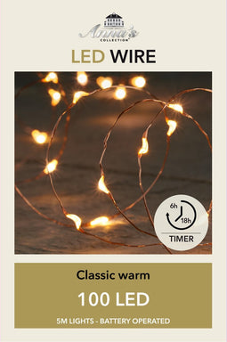 Anna Collection Draadverlichting lichtsnoer - 100 leds - koper - warm wit licht - 500 cm
