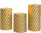 Anna Collection LED kaarsen/stompkaarsen set - 3x st - goud - swirl - afstandsbediening