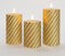 Anna Collection LED kaarsen/stompkaarsen set - 3x st - goud - swirl - afstandsbediening
