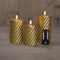 Anna Collection LED kaarsen/stompkaarsen set - 3x st - goud - swirl - afstandsbediening