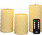Anna Collection LED kaarsen/stompkaarsen set - 3x st - ivoor wit - swirl - afstandsbediening
