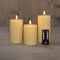 Anna Collection LED kaarsen/stompkaarsen set - 3x st - ivoor wit - swirl - afstandsbediening