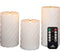 Anna Collection LED kaarsen/stompkaarsen set - 3x st - wit - swirl - afstandsbediening
