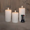 Anna Collection LED kaarsen/stompkaarsen set - 3x st - wit - swirl - afstandsbediening