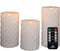 Anna Collection LED kaarsen/stompkaarsen set - 3x st - wit - swirl - afstandsbediening