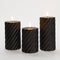 Anna Collection LED kaarsen/stompkaarsen set - 3x st - zwart - swirl - afstandsbediening