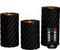 Anna Collection LED kaarsen/stompkaarsen set - 3x st - zwart - swirl - afstandsbediening