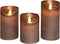 Anna Collection LED stompkaarsen - 3x - brons - stompkaarsen