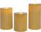 Anna Collection LED stompkaarsen - 3x - goud - ribbel