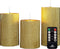 Anna Collection LED stompkaarsen - 3x - goud - ribbel