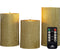 Anna Collection LED stompkaarsen - 3x - goud - ribbel