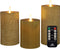 Anna Collection LED stompkaarsen - 3x - goud - ribbel