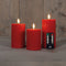 Anna Collection LED stompkaarsen - 3x - rood - ribbel