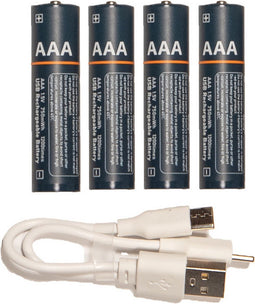 Anna Collection oplAAAdbare batterijen - AAA - 4x stuks - met USB kabel