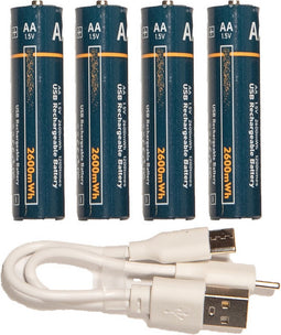 Anna Collection Oplaadbare batterijen - AA penlite - 4x stuks - met USB kabel