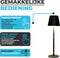 Anna Collection Portable tafellamp Ambiance - zwart - 37 cm - aanraaksensor - draadloos/oplaadbaar met USB - binnen/buiten
