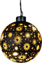Anna Collection verlichte bal/kerstbal -glas - zwart- D10 cm - LED