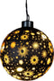 Anna Collection verlichte bal/kerstbal -glas - zwart- D12 cm - LED