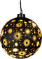 Anna Collection verlichte bal/kerstbal -glas - zwart- D15 cm - LED