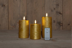 Anna's collection - B.O. 3Pcs 3D Wick Gold Candle 7,5X1012,515 cm R...