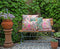 Anna's collection buitenkussen bloem - groen - 45 x 45 cm - Water en UV bestendig
